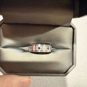 Shane Co. Men's Silver Ring with Blue Stones never worn with box